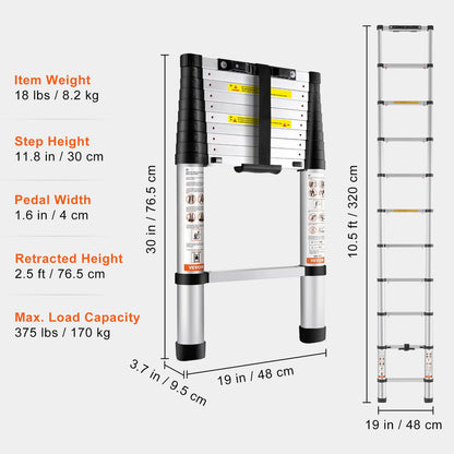Scala Telescopica - Max (5,6 metri) & 181 kg.